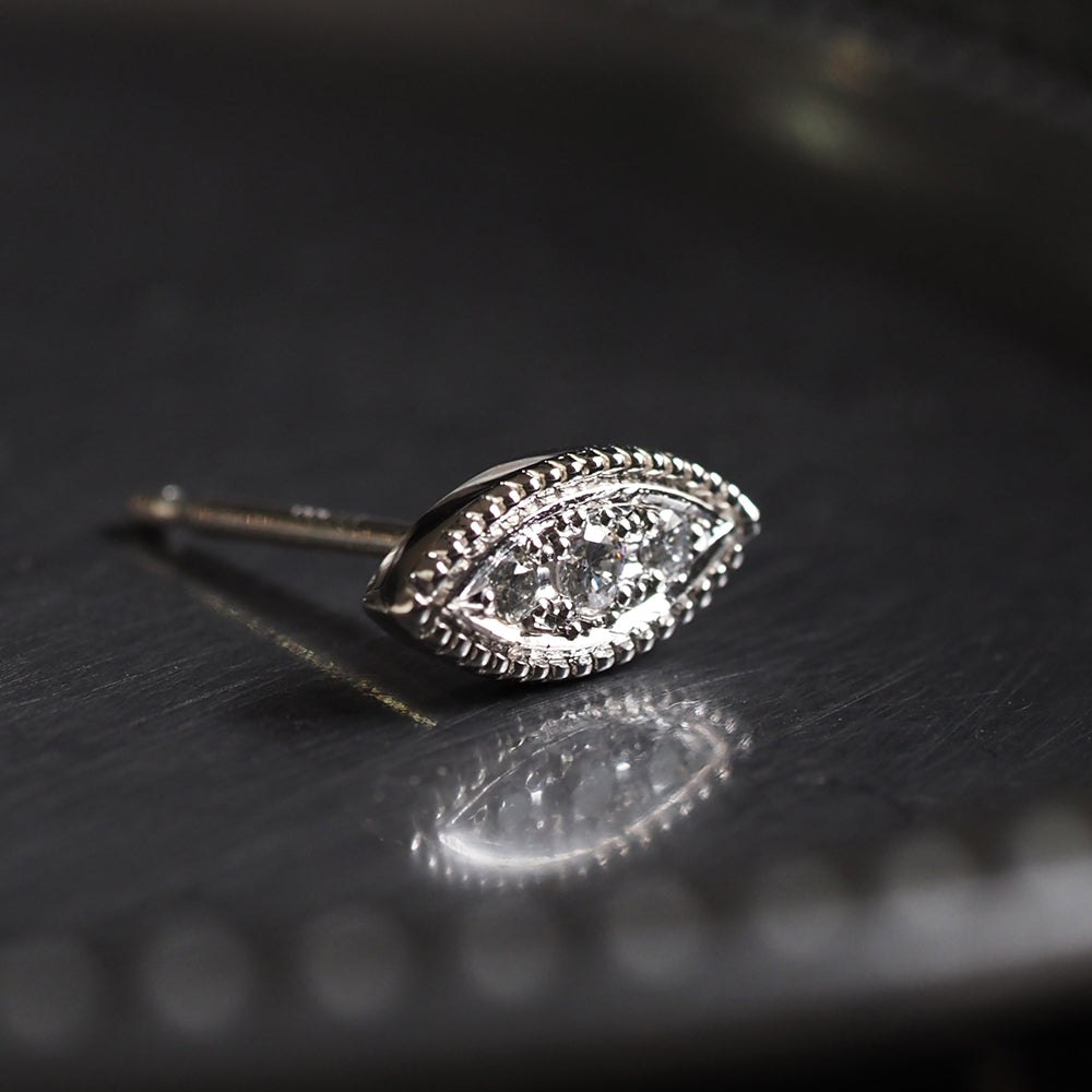 ミルグレイン ピアス マーキース ダイヤモンド(片耳)PAE-5