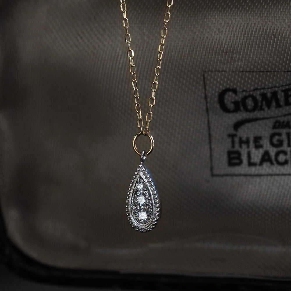 ミルグレイン ネックレス ペアシェイプ ダイヤモンド PAN-11