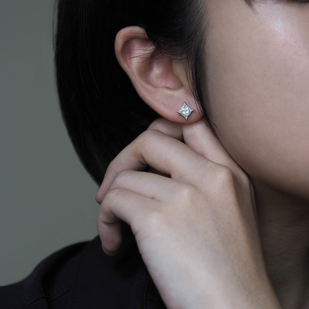 ミルグレイン ピアス スター ダイヤモンド（片耳）PAE-3