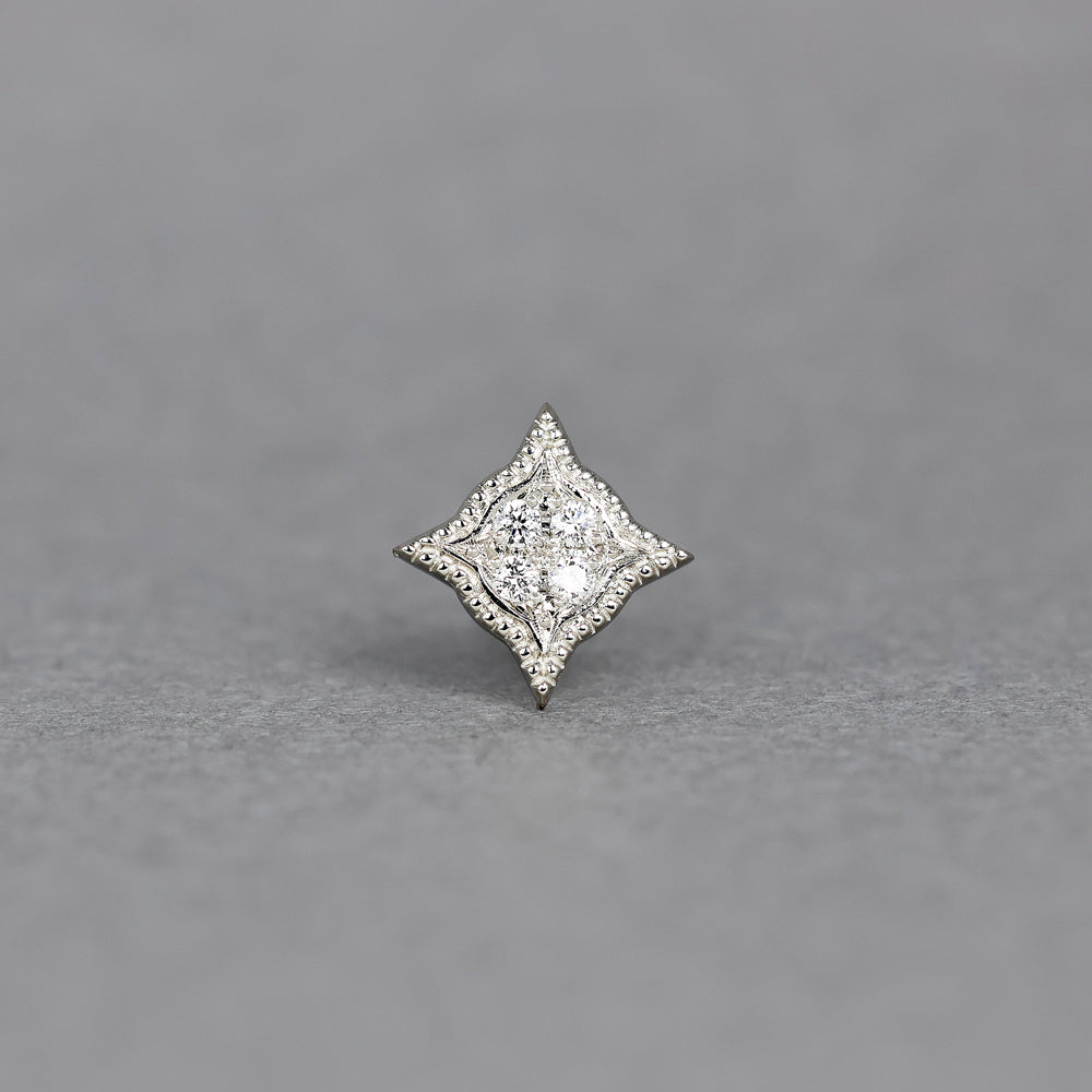 ミルグレイン ピアス スター ダイヤモンド（片耳）PAE-3