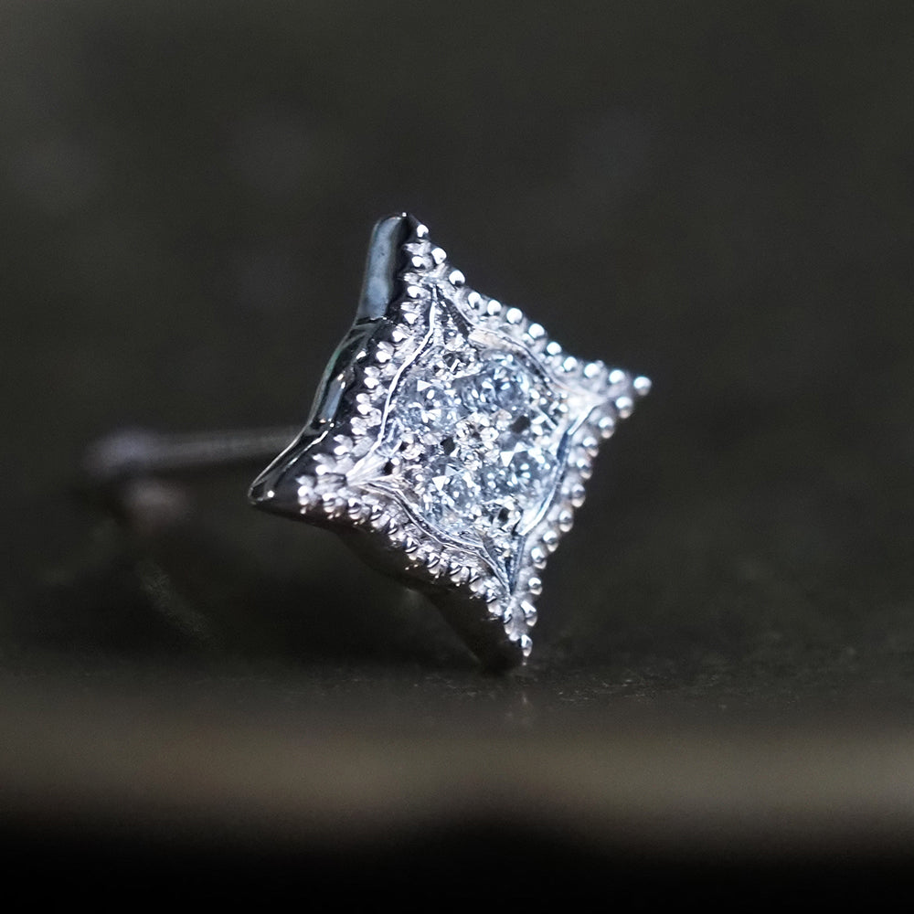 ミルグレイン ピアス スター ダイヤモンド（片耳）PAE-3