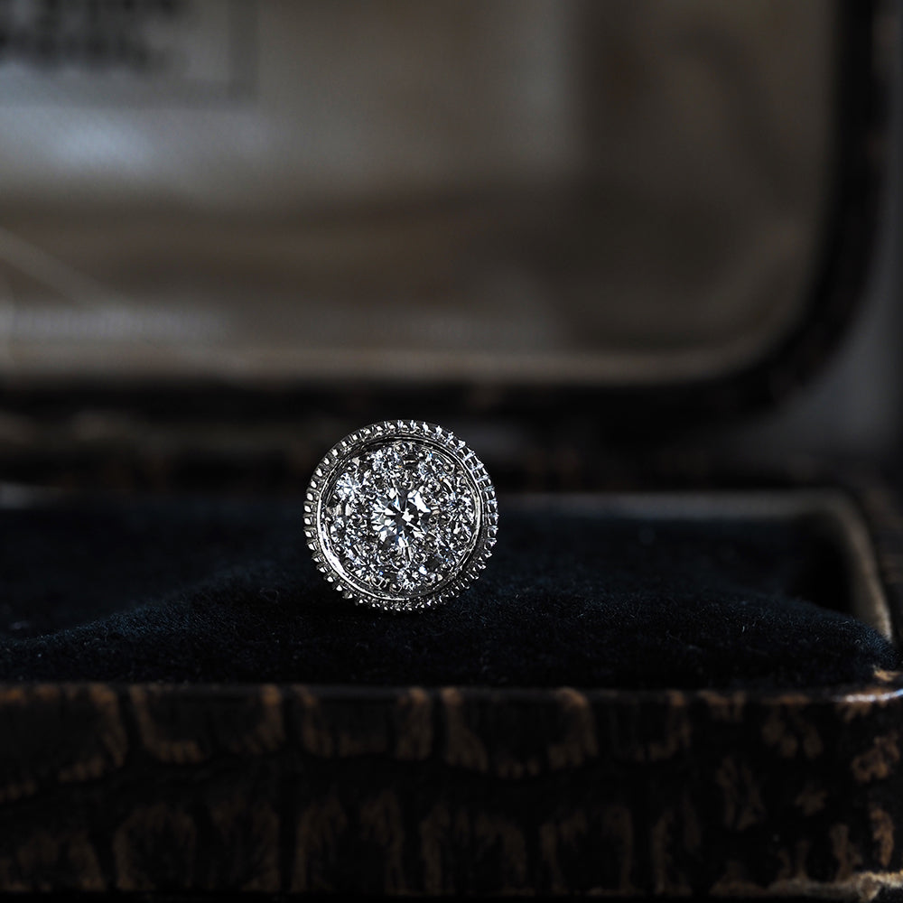 ミルグレイン ピアス ラウンド ダイヤモンド（片耳）PAE-4