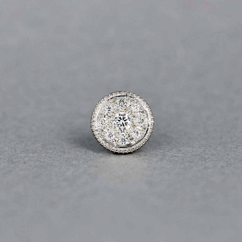 ミルグレイン ピアス ラウンド ダイヤモンド（片耳）PAE-4