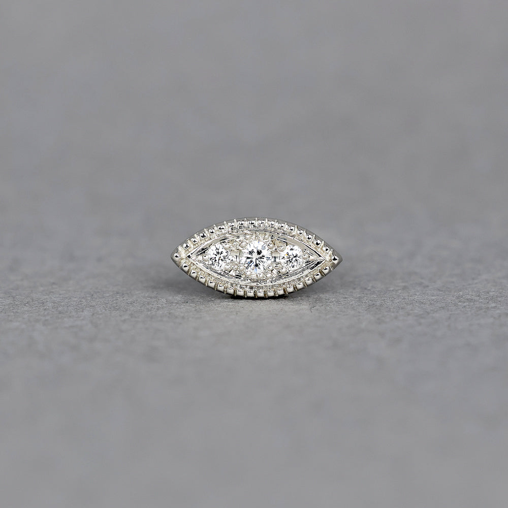 ミルグレイン ピアス マーキース ダイヤモンド（片耳）PAE-5