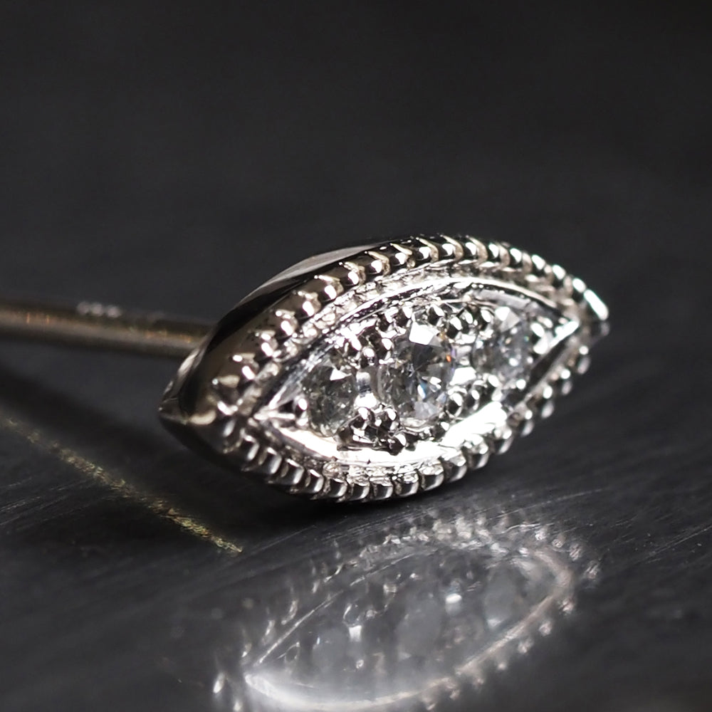 ミルグレイン ピアス マーキース ダイヤモンド（片耳）PAE-5