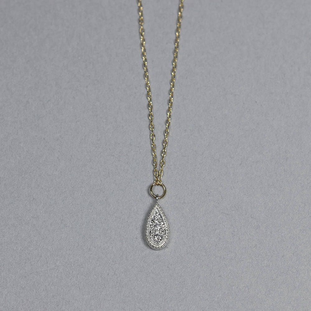 ミルグレイン ネックレス ペアシェイプ ダイヤモンド PAN-11