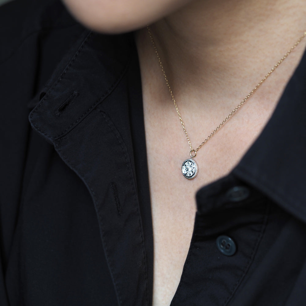 ミルグレイン ネックレス ラウンド ダイヤモンド PAN-9