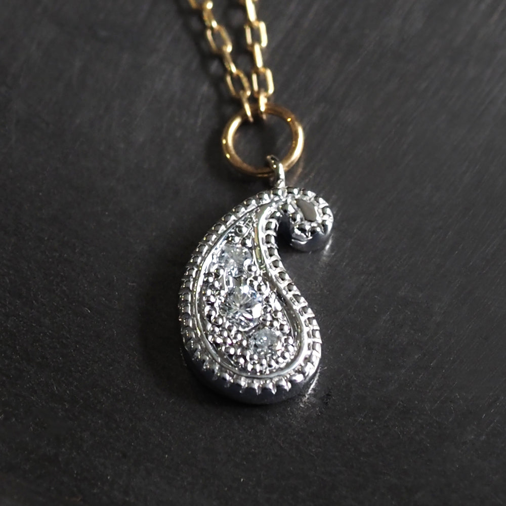 ミルグレイン ネックレス ペイズリー ダイヤモンド PAN-7