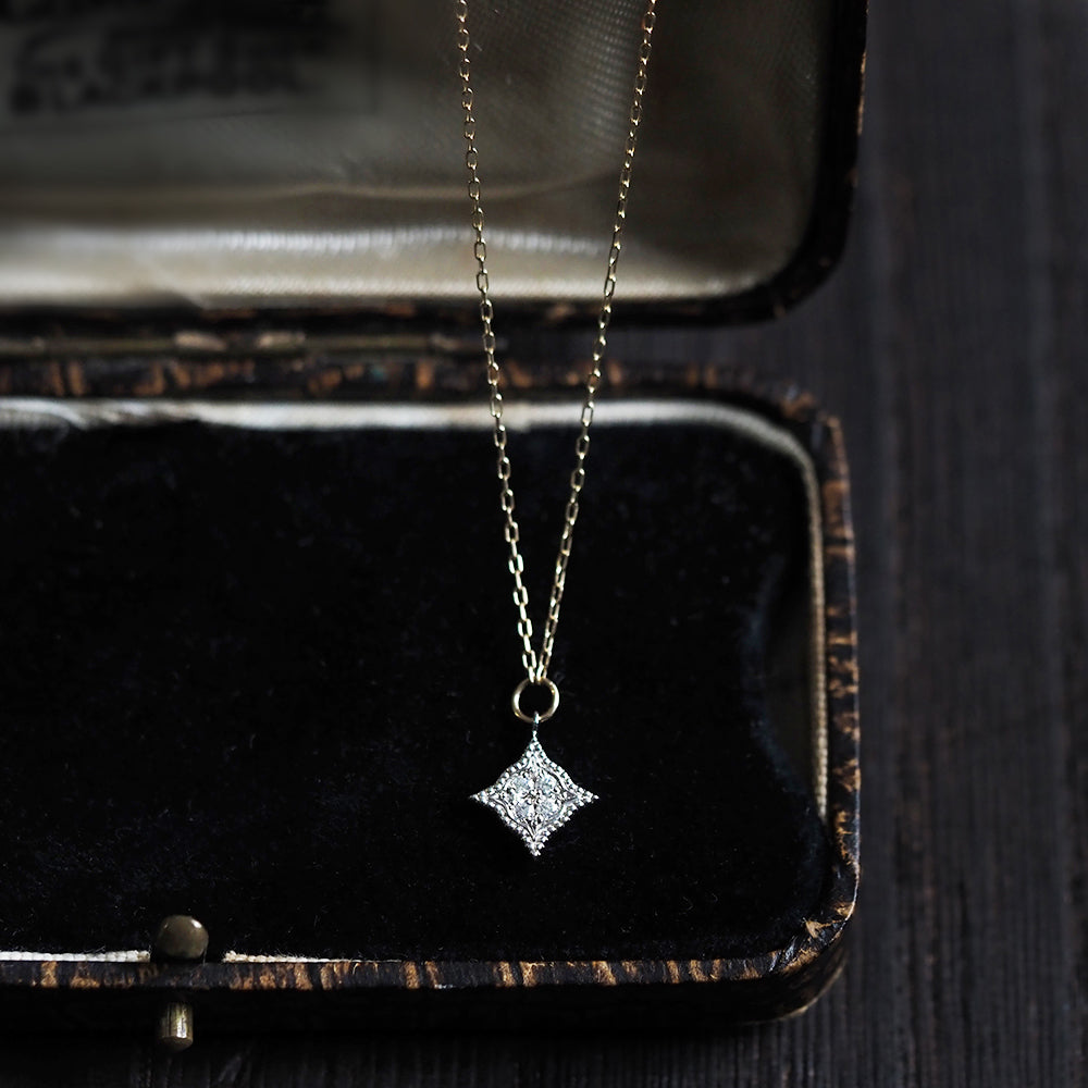 ミルグレイン ネックレス スター ダイヤモンド PAN-8