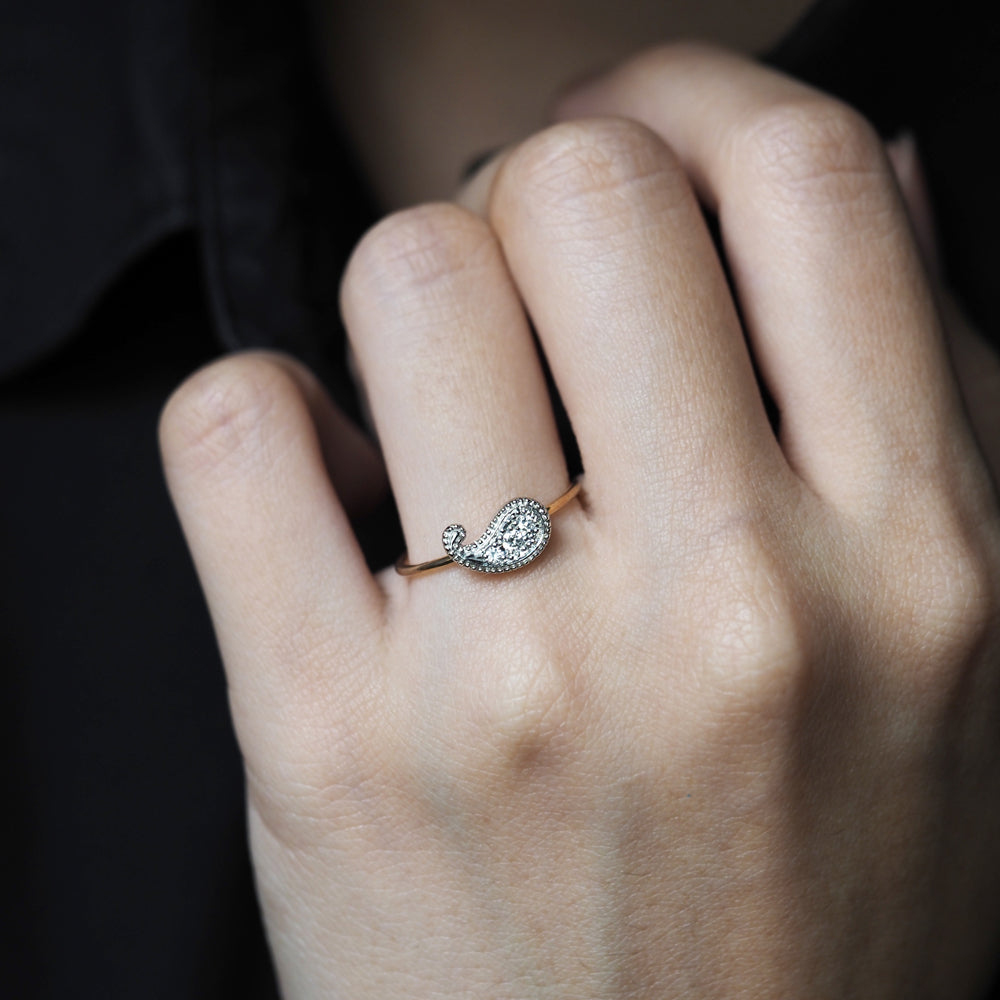 ミルグレイン リング ペイズリー ダイヤモンド PAR-13【受注生産】