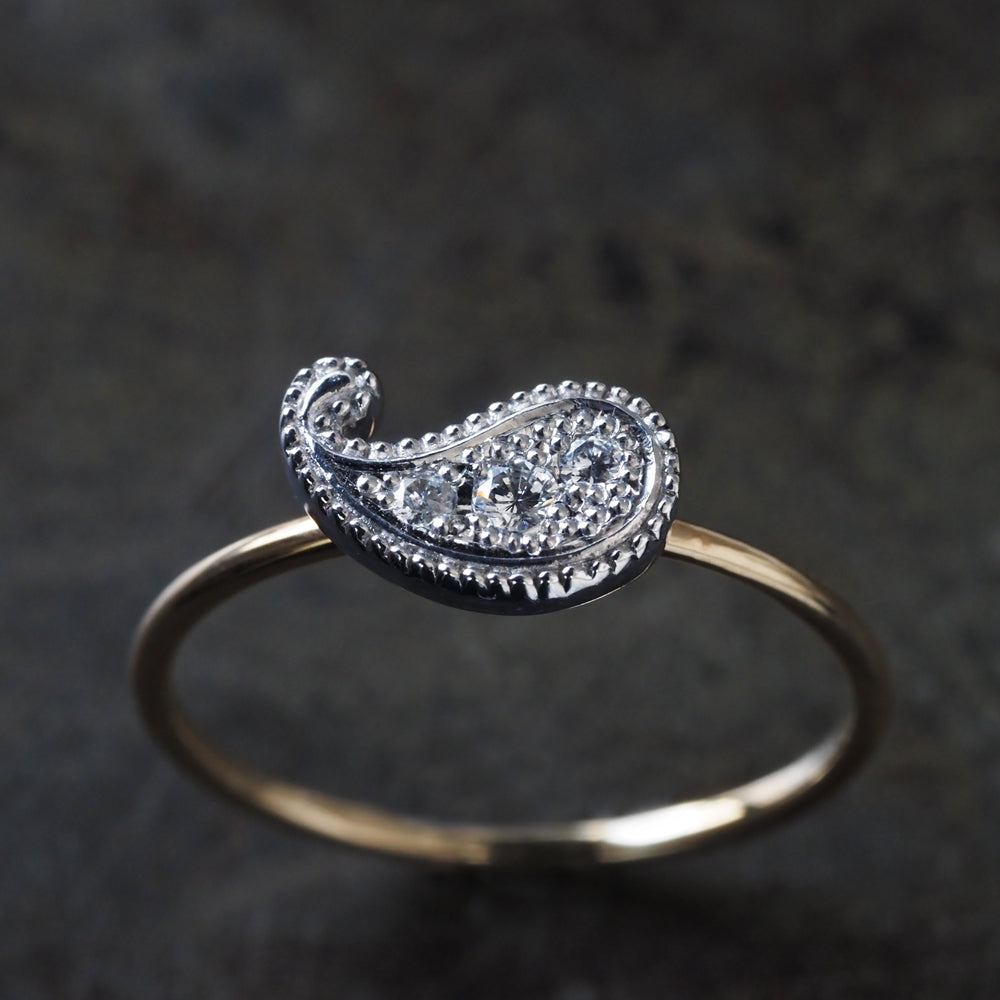 ミルグレイン リング ペイズリー ダイヤモンド PAR-13