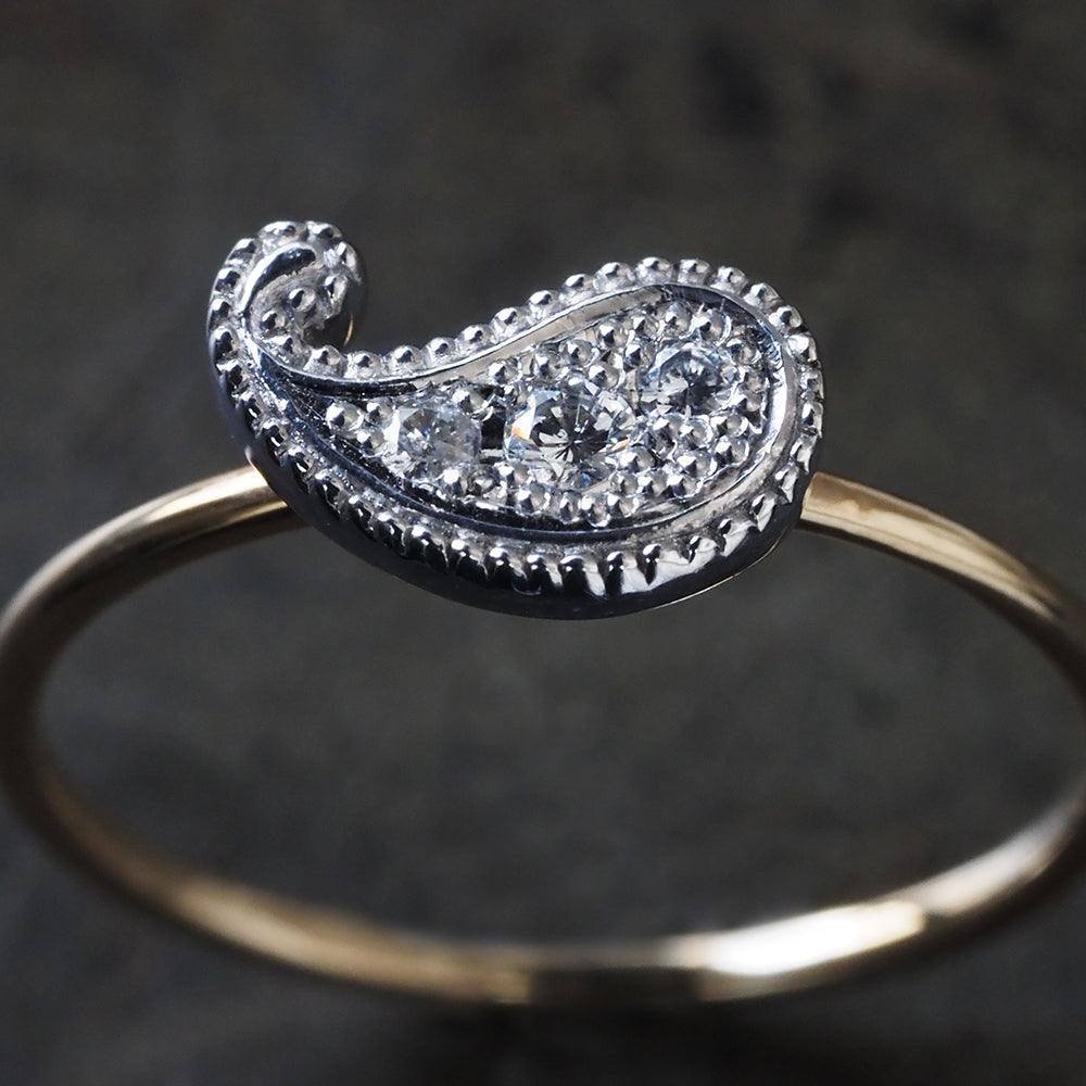 ミルグレイン リング ペイズリー ダイヤモンド PAR-13