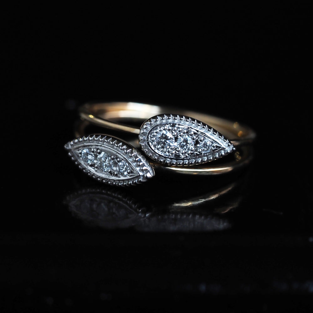 ミルグレイン リング ペアシェイプ ダイヤモンド PAR-17