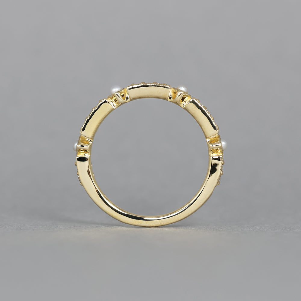 ミルゴシック ペルル リング レクタングル パール＆ダイヤモンド PCL-86